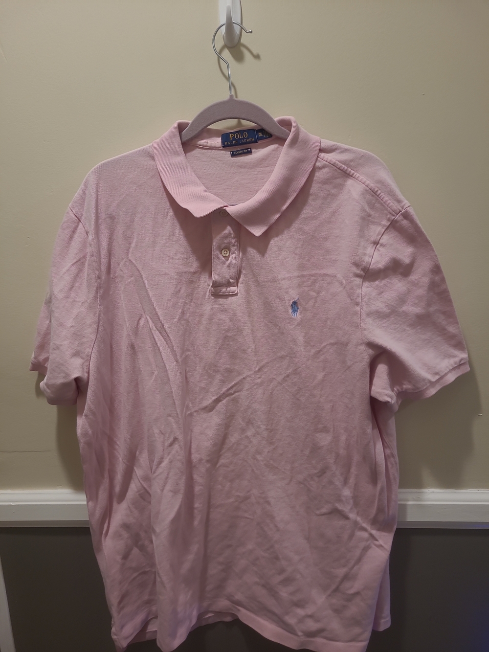 Ralph Lauren Polo SHIRT Mens 2XL Pony - Bubble Gum Pink FLAW